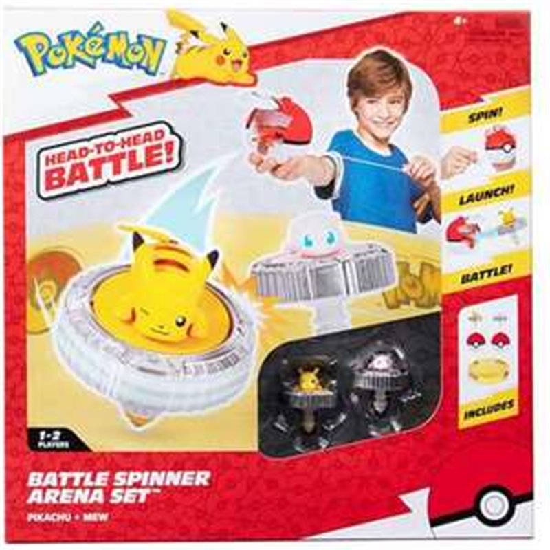 POKEMON ESTADIO ARENA DE COMBATE BATTLE SPINNER. INCLUYE POKEBALL LANZADORA,2 BATTLE SPINNER UNO DE PIKACHU Y OTRA FIGURA EXCLUS