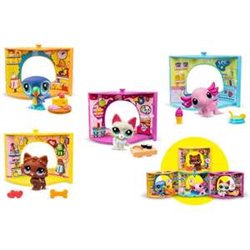 FIGURA MASCOTA LITTLEST PET SHOP PET NOOKS. INCLUYE 1 MASCOTA,SET APILABLE Y 2 ACCESORIOS. - MODELOS SURTIDOS