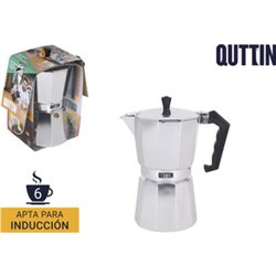 CAFETERA ALUMINIO GRIS 6 SERVICIOS INDUCCIÓN QUTTIN