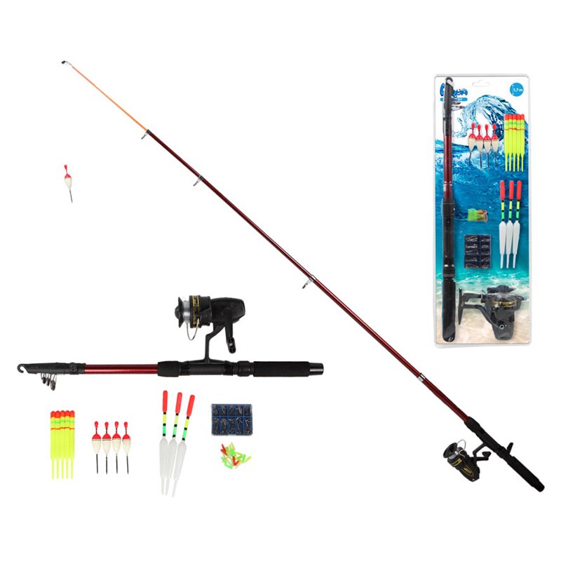 CAÑA PESCA 173 CM + ACCESORIOS