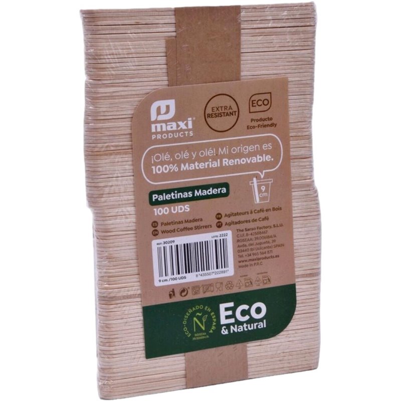 PALETINA BIODEGRADABLE 9CM MADERA 100UDS