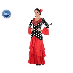 DISFRAZ FLAMENCA SEVILLANA ROJO NEGRO MUJER ADULTO