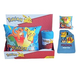 Set manta polar + cojin Pokemon