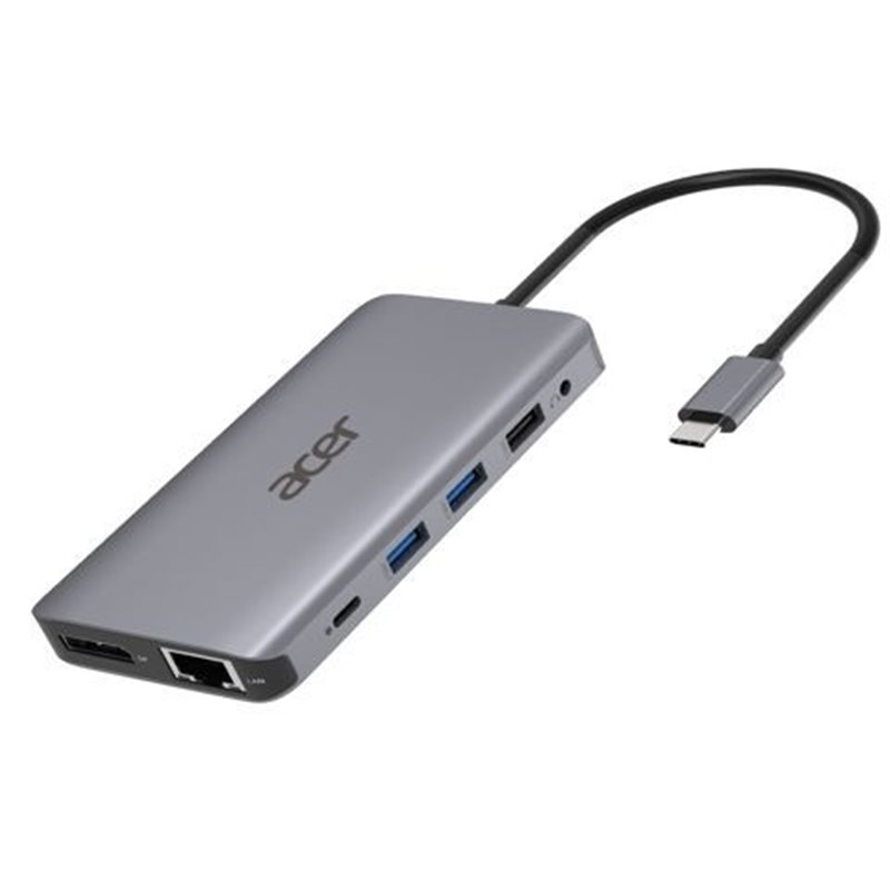 Acer HP.DSCAB.009 base para portátil y replicador de puertos Alámbrico USB 3.2 Gen 1 (3.1 Gen 1) Type-C Plata