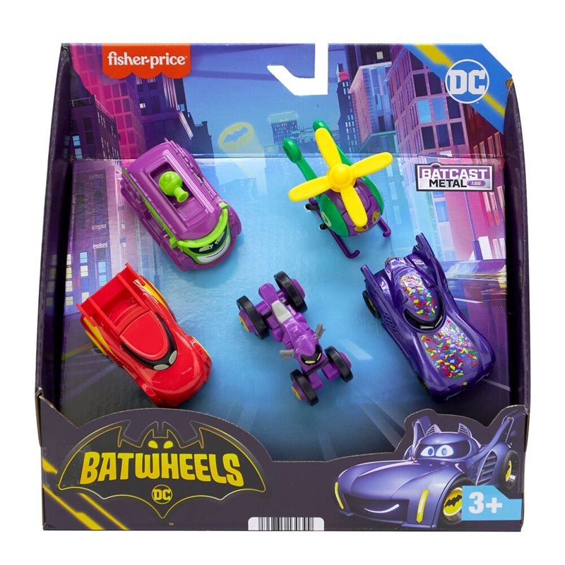 Blister 5 Coches Batwheels DC Comics