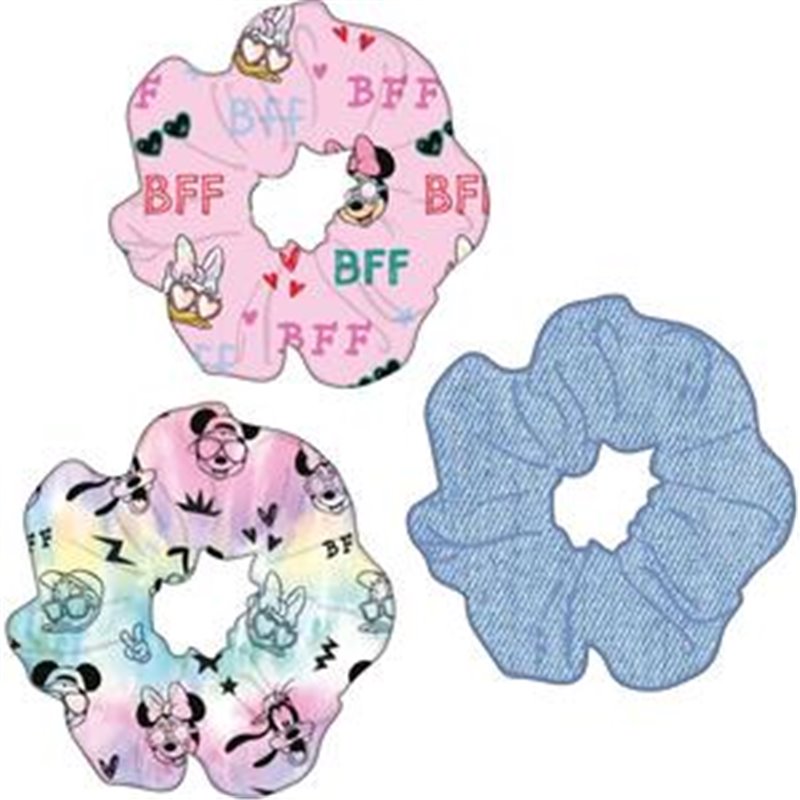 ACCESORIOS PELO COLETERO DE TELA 3 PIEZAS MINNIE LIGHT BLUE