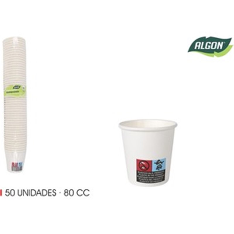 SET-50 VASO BLANCO CARTON 80CC ALGON