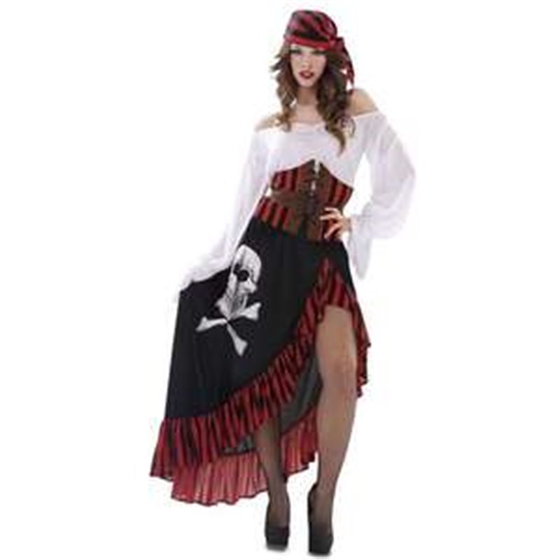 DISFRAZ BANDANA PIRATE PAÑUELO, VESTIDO, CORSÉ Y CINTURÓN TALLA XXL