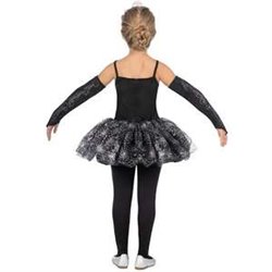 DISFRAZ BAILARINA ESQUELETO TIARA, VESTIDO, MITONES Y MALLAS TALLA 10-12 Y