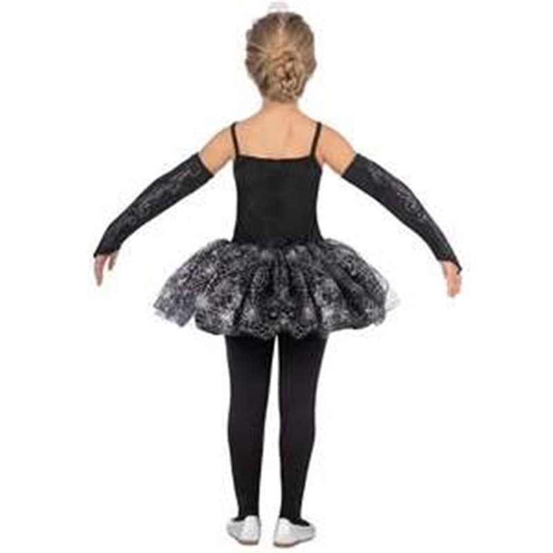 DISFRAZ BAILARINA ESQUELETO TIARA, VESTIDO, MITONES Y MALLAS TALLA 10-12 Y