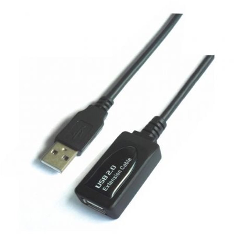 Cable Alargador USB 2.0 Aisens A101-0019/ USB Macho - USB Hembra/ Hasta 2.5W/ 60Mbps/ 10m/ Negro