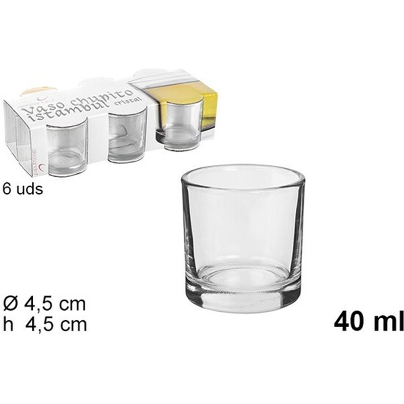 VASO CRISTAL PACK 6 CHUPITOS ISTAMBUL 40ML