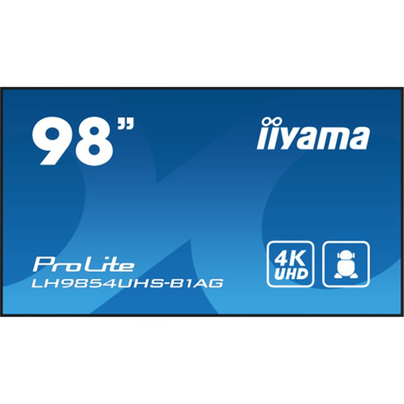 iiyama LH9854UHS-B1AG pantalla de señalización Pantalla plana para señalización digital 2,48 m (97.5") LCD Wifi 500 cd / m² 4K U