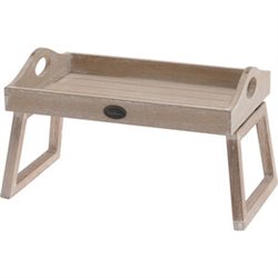 SERVING TRAY, WOOD, SMALL SOFA MODEL. WITH FOLDABLE LEGS. SIZE: 300X200X180MM. SMALL ZINC TAG LIVING FRONTSIDE. COLOUR: NATURAL 