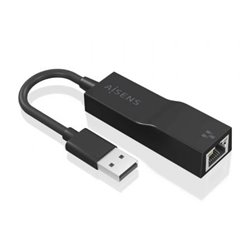 Adaptador USB 3.0 Aisens A106-0766/ USB Macho - RJ45 Hembra/ 15cm/ Negro