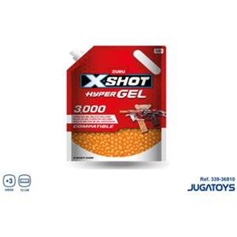 BOLA HYPERGEL X-SHOT EN BLISTER (3.000 BOLAS DE GEL) 12CM