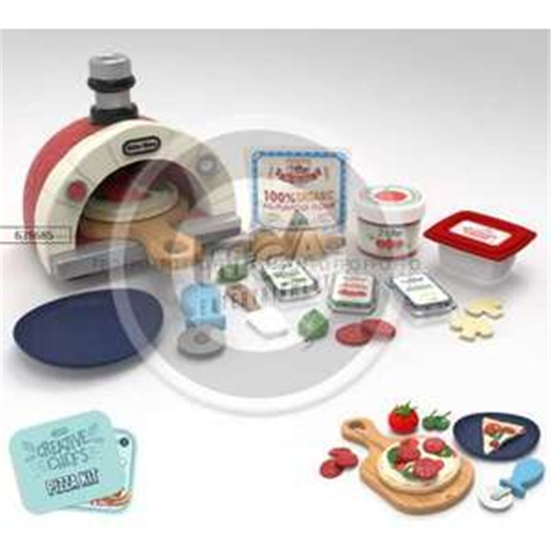 KIT CREATIVO PIZZA DEL CHEF CON MAS DE 18 ACCESORIOS DE COCINA REALISTAS QUE INCLUYEN MASA DE PIZZA, CORTADOR DE PIZZA E INGREDI