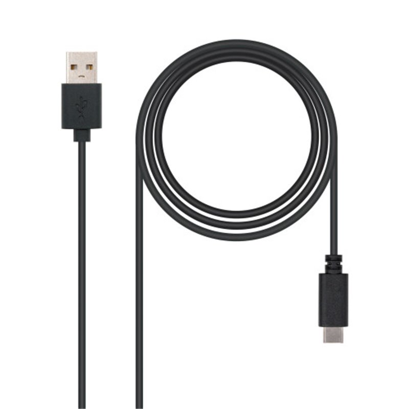 Nanocable USB 2.0, 2m cable USB USB C 2 x USB A Negro