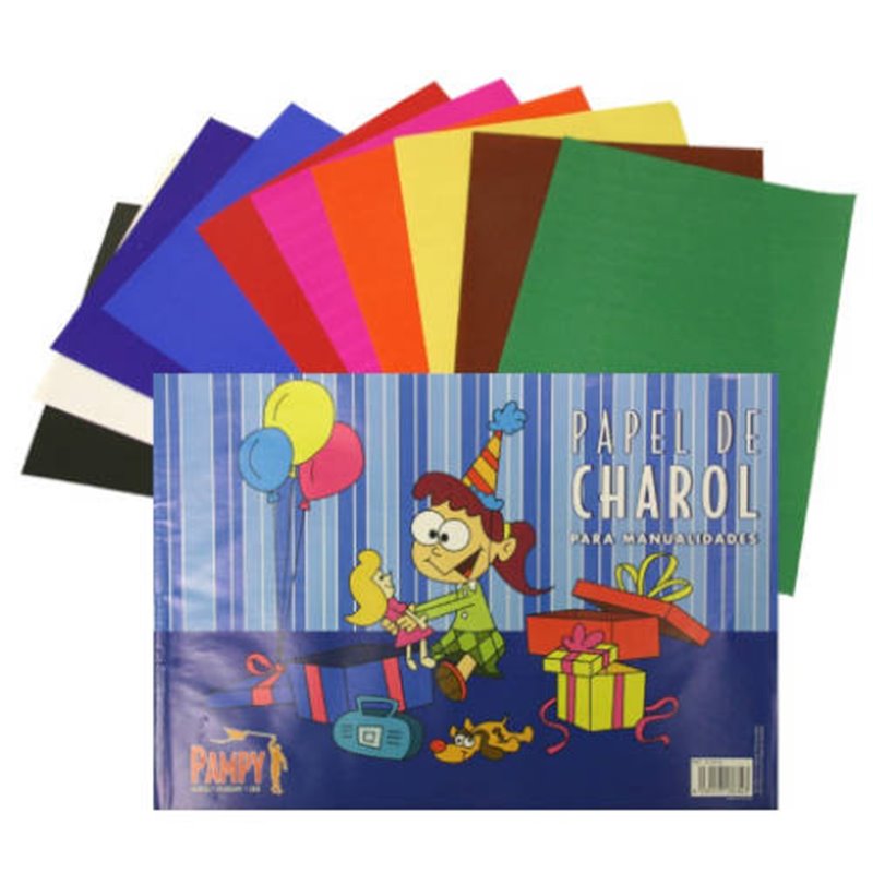 CUADERNO DE PAPEL CHAROL 10 HOJAS COLORES 33 X 23 CM. BISMARK 313634