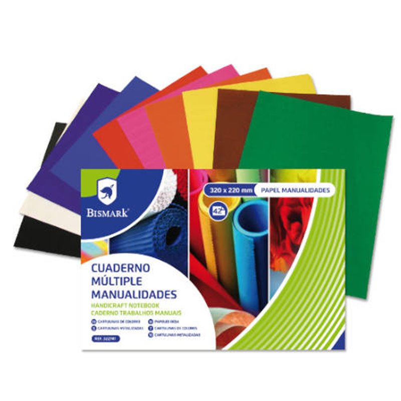 CUADERNO MULTIPLES MANUALIDADES 42 HOJAS COLORES 32 X 22 CM. BISMARK 322741