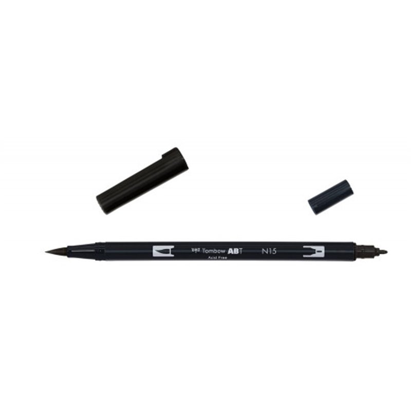 ROTULADOR DOBLE PUNTA PINCEL COLOR NEGRO TOMBOW ABT-N15