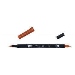 ROTULADOR DOBLE PUNTA PINCEL COLOR BURNT SIENNA TOMBOW ABT-947