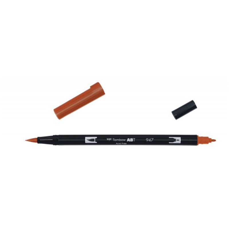 ROTULADOR DOBLE PUNTA PINCEL COLOR BURNT SIENNA TOMBOW ABT-947