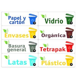 KIT 24 ETIQUETAS PARA BASURA SURTÍS, 120X45MM, 3 HOJAS TICO KIT-OF24-ES