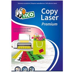 CAJA 70 HOJAS ETIQUETAS NARANJA FLUORESCENTE CON MÁRGENES-LÁSER/INYECCIÓN DE TINTA/FOTOCOPIADORAS-70X36 MM TICO LP4FA-7036