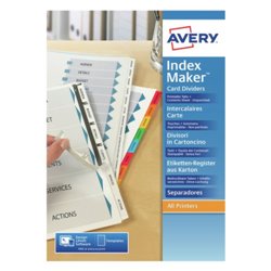 Avery 01732061 lengüeta de índice Separador en blanco con pestaña Cartón