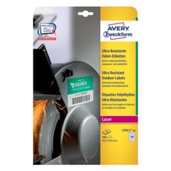 PAQUETE 10 HOJAS ETIQUETAS MUY RESISTENTES DE POLIETILENO FLEXIBLE-45,7 X 21,2 MM AVERY L7911-10