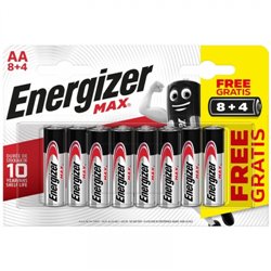 BLISTER 8 + 4 PILAS MAX TIPO LR6 (AA) ENERGIZER E301531604