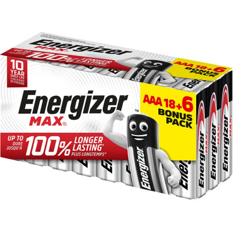 CAJA 18+6 PILAS ALKALINAS POWER TIPO LR03 (AAA) ENERGIZER E303513201