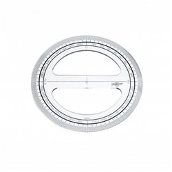 CIRCULO TRANSPARENTE EN PLASTICO INYECTADO GRADUADO Y BISELADO 12 CM. FAIBO 220