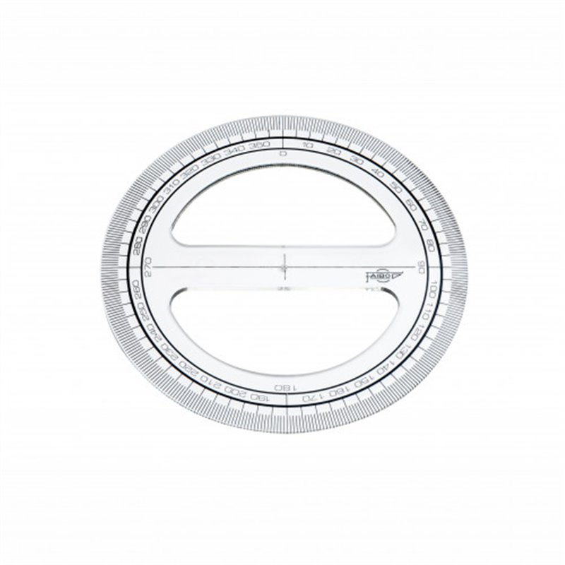 CIRCULO TRANSPARENTE EN PLASTICO INYECTADO GRADUADO Y BISELADO 12 CM. FAIBO 220