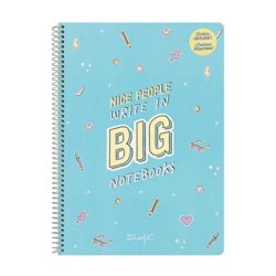 LIBRETA A4 TAPA DURA CON ESPIRAL "NICE PEOPLE WRITE IN BIG NOTEBOOKS" MR. WONDERFUL WOA09447EN