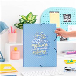 CARPETA CARTON SEPARADORA CON GOMA ELASTICA "HOY TE SOBRAN MOTIVOS PARA.. "MR.WONDERFUL WOA09755ES