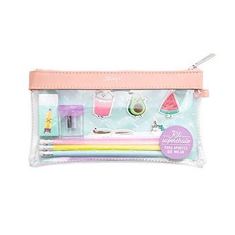 KIT DE ESTUCHE TRANSPARENTE PVC "PARA APUNTES QUE MOLAN" MR.WONDERFUL WOA09499ES