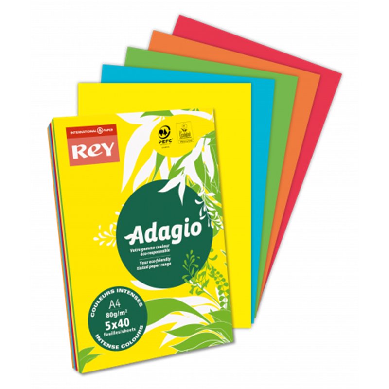 PAQUETE 500H PAPEL 80GR A4 VERDE INTENSO ADAGIO 156251