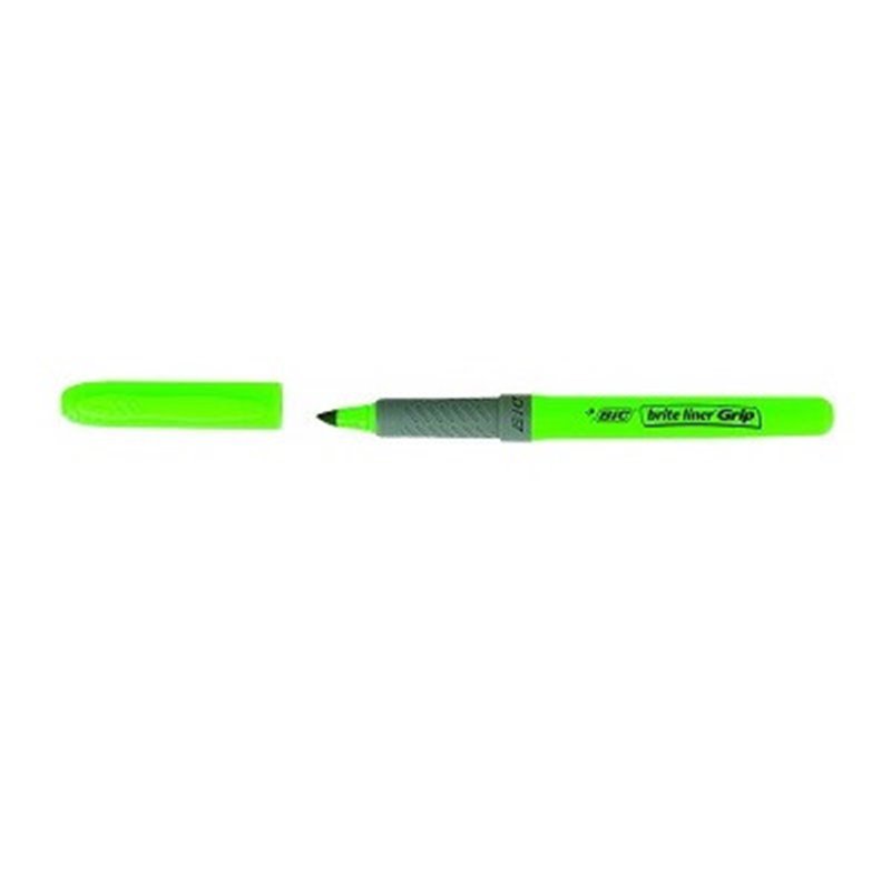 MARCADOR FLUORESCENTE HIGHLIGHTER GRIP TRAZO 1,5-3,3MM. VERDE BIC 811932