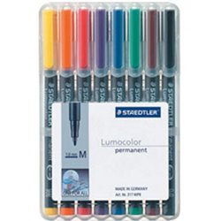 ESTUCHE 8 MARCADORES LUMOCOLOR PERMANENTE PUNTA MEDIA 1MM. SURTIDOS STAEDTLER 317 WP8