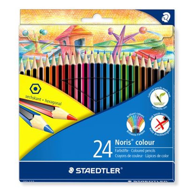 ESTUCHE 24 LAPICES DE COLORES NORIS COLOUR SURTIDOS STAEDTLER 185 C24