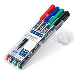 ESTUCHE 4 MARCADORES LUMOCOLOR PERMANENTE PUNTA MEDIA 1MM. SURTIDOS STAEDTLER 317 WP4