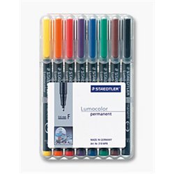 ESTUCHE 8 MARCADORES LUMOCOLOR PERMANENTE PUNTA FINA 0,6MM. SURTIDOS STAEDTLER 318 WP8