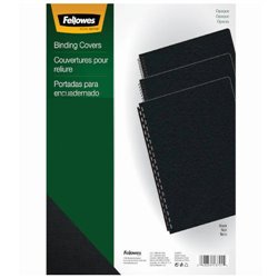 PACK 100 PORTADAS PVC OPACO NEGRO 180 MICRAS A4 FELLOWES 5100301