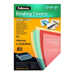 PACK 100 PORTADAS PVC TRANSPARENTE CRISTAL 150 MICRAS A4 FELLOWES 5376001