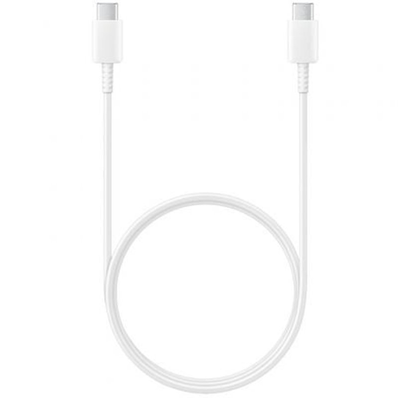 Cable USB 2.0 Tipo-C Samsung EP-DA705BWEGWW/ USB Tipo-C Macho - USB Tipo-C Macho/ 1m/ Blanco