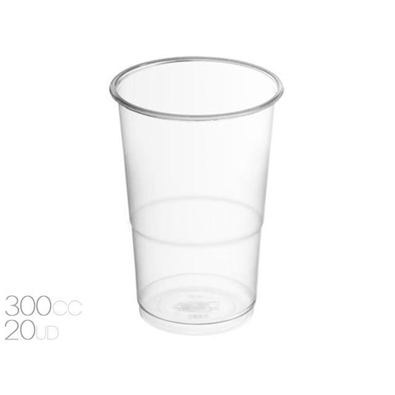 VASOS PLASTICO x 20uni. 300 cc.TRANSPARENTE