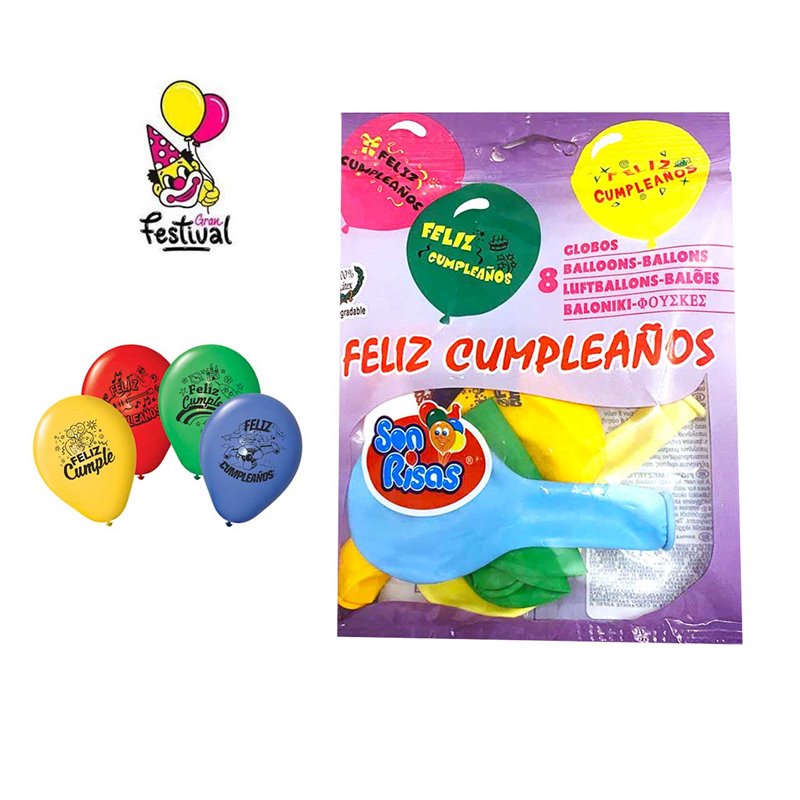 GLOBOS  FELIZ CUMPLEAÑOS