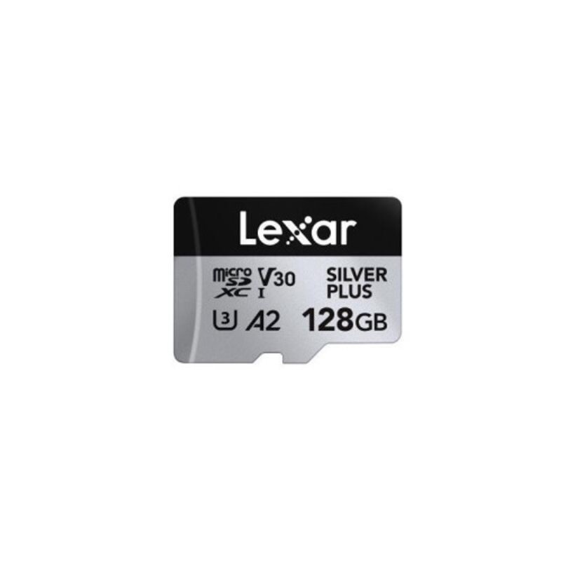 LEXAR 128GB LEXAR HIGH-PERFORMANCE SILVER PLUS MICROSDXC UHS-I, UP TO 205MB/S READ 150MB/S WRITE C10 A2 V30 U3,WITH ADAPTER